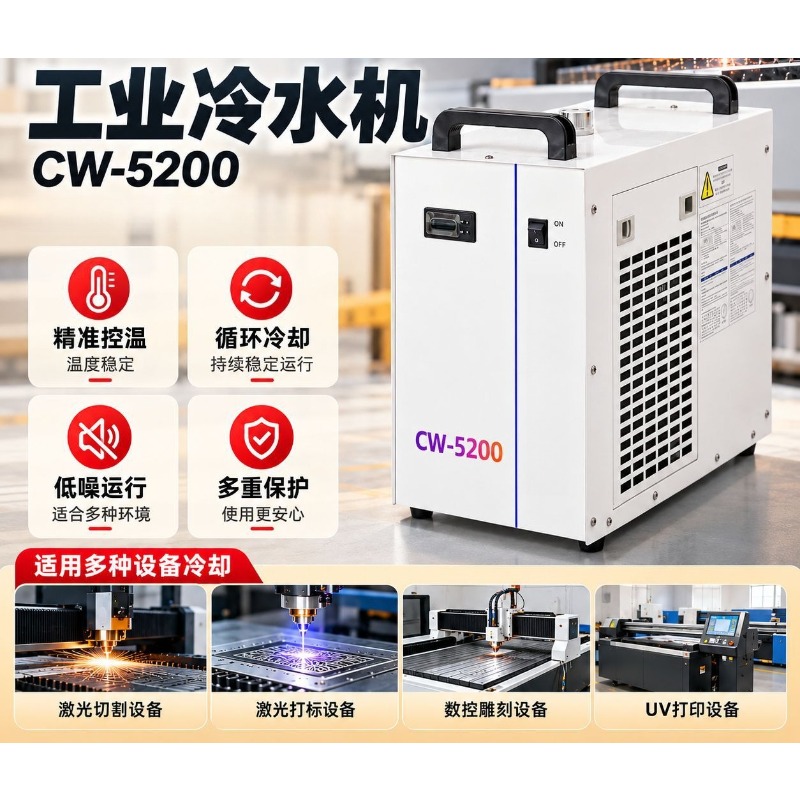 Laser Industrial Chiller - CW5200 Endüstriyel Soğutucu, Lazer Kesim ve